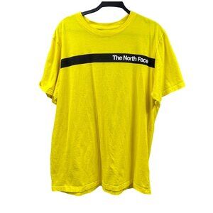 The North Face T-Shirt Mens  XL Yellow Black Graphic Front Back Cotton Crew Neck